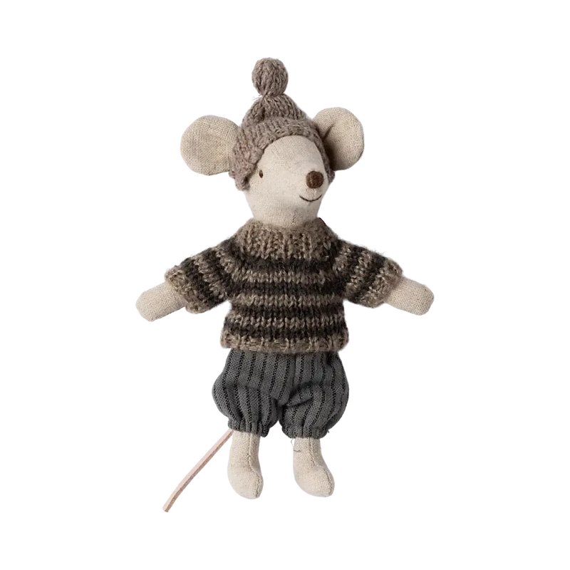 Maileg, Vintermus, Storbror m/ski 17-4211-00-Maileg-Minlillebutik.dk