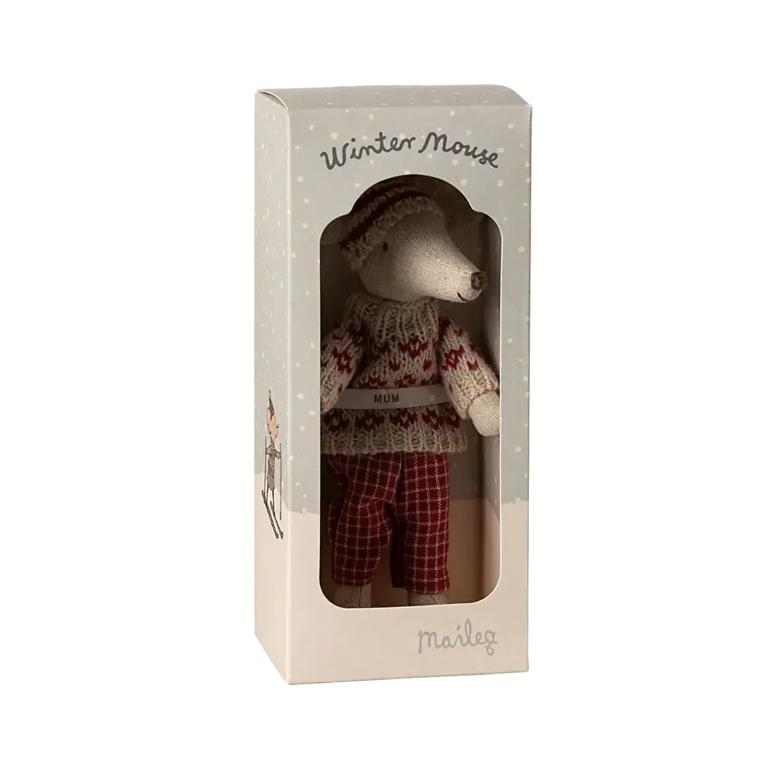 Maileg, Vintermus, Mor m/ski 17-4304-00-Maileg-Minlillebutik.dk