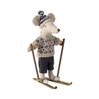 Maileg, Vintermus, Far m/ski 17-4305-00-Maileg-Minlillebutik.dk