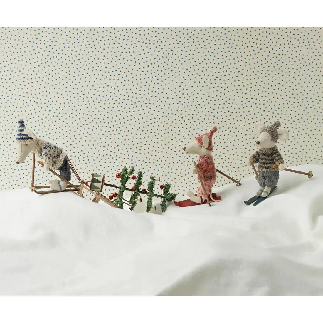 Maileg, Vintermus, Far m/ski 17-4305-00-Maileg-Minlillebutik.dk