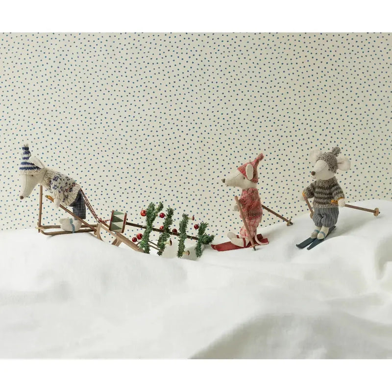 Maileg, Vintermus, Far m/ski 17-4305-00-Maileg-Minlillebutik.dk