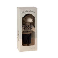 Maileg, Vintermus, Far m/ski 17-4305-00-Maileg-Minlillebutik.dk