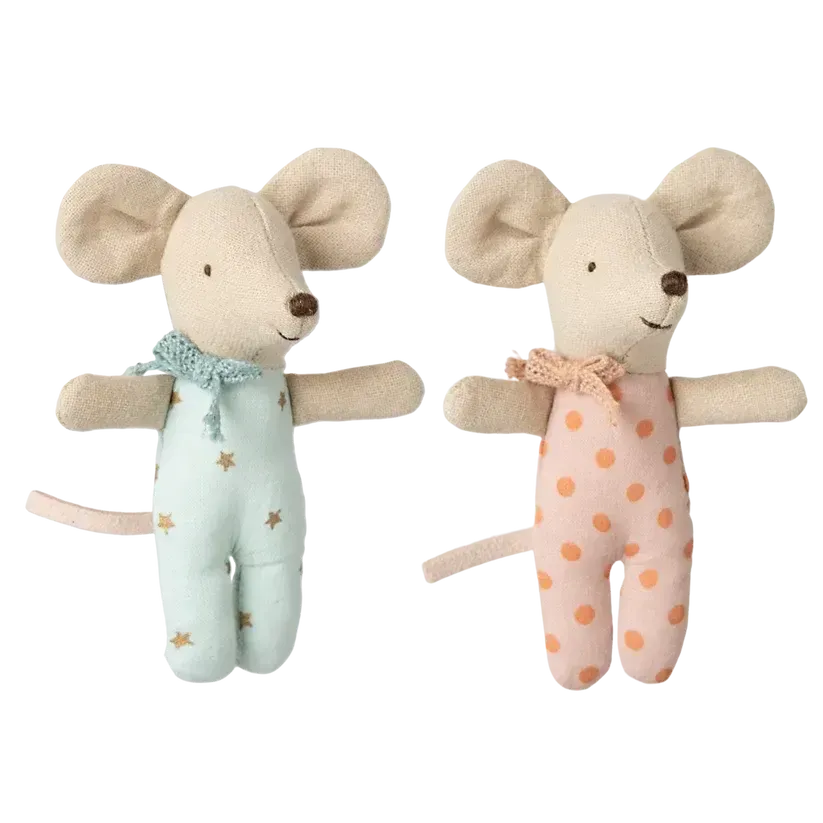 Maileg, Tvillinger, Baby mus i tændstikæske, 17-5000-00-Maileg-Minlillebutik.dk