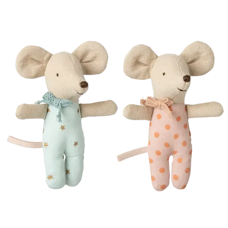 Maileg, Tvillinger, Baby mus i tændstikæske, 17-5000-00-Maileg-Minlillebutik.dk