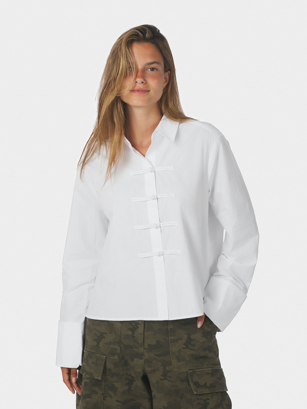 Neo Noir, Cam Poplin Shirt, Off White