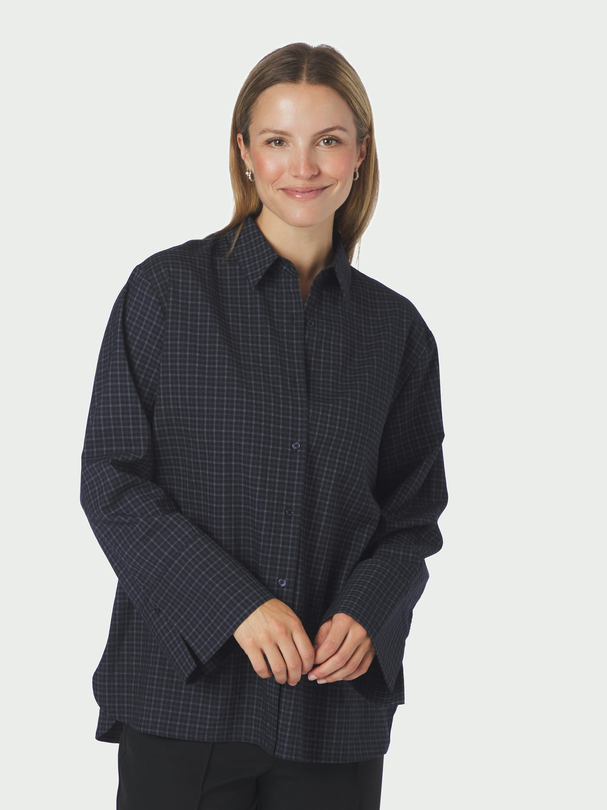 Neo Noir, Dita Check Shirt, Dark Blue