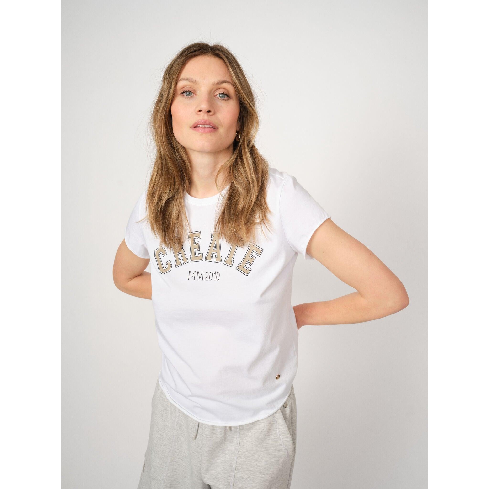 Mos Mosh, MMCelli O-SS Tee, Savannah Tan-Mos Mosh-Minlillebutik.dk