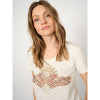 Mos Mosh, MMNadine O-SS Deco Tee, Powder Pink-Mos Mosh-Minlillebutik.dk