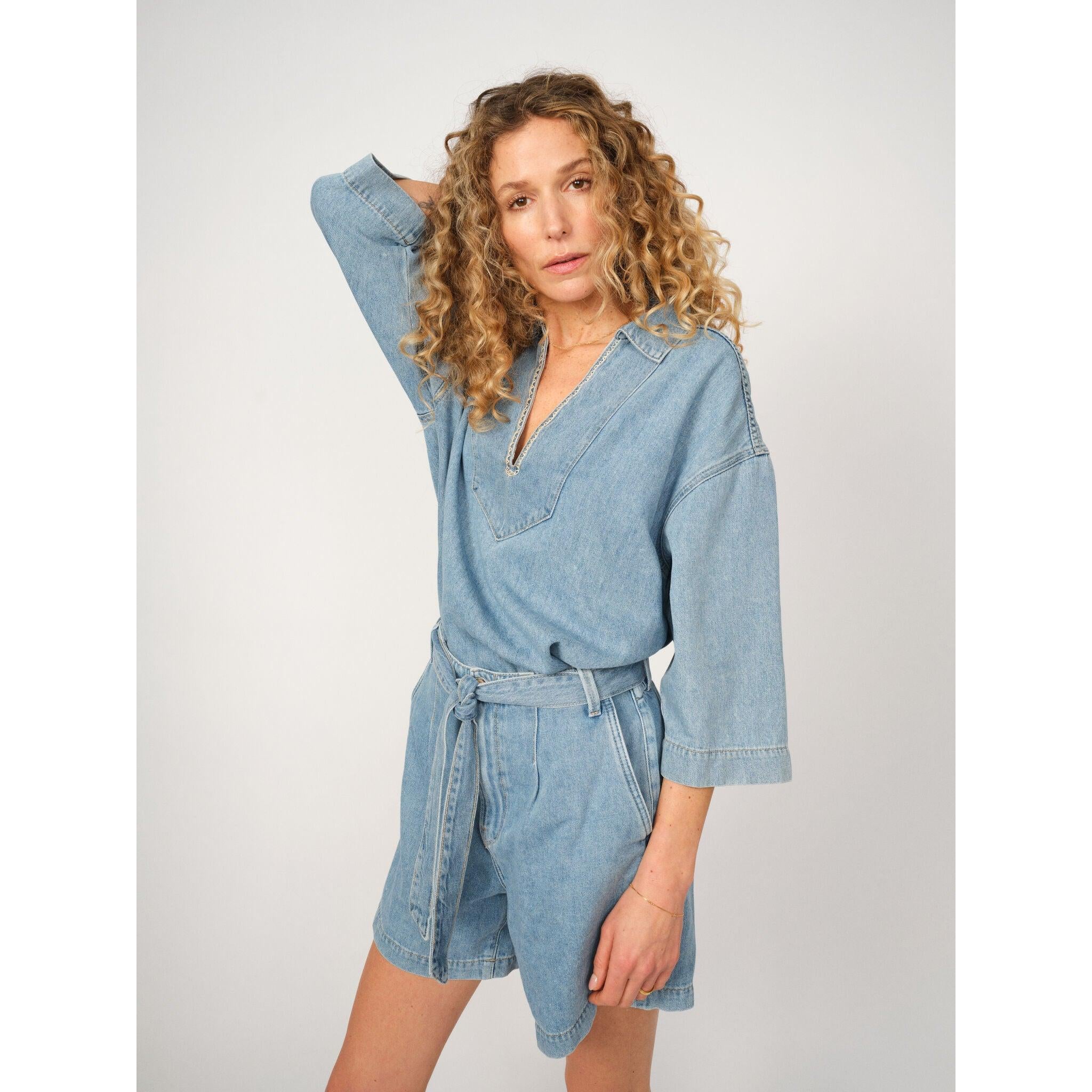 Mos Mosh, MMMeggi Denim Shorts, Light Blue-Mos Mosh-Minlillebutik.dk
