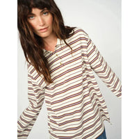 Mos Mosh, Rossett LS Stripe Polo Tee, Brunnera Blue-Mos Mosh-Minlillebutik.dk