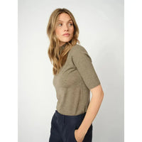 Mos Mosh, Relena Turtleneck SS Knit, Falcon-Mos Mosh-Minlillebutik.dk