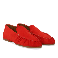 Angulus, Ultrablød Mokkasin i Ruskind, Red Coral-Angulus-Minlillebutik.dk