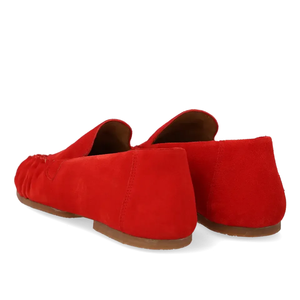 Angulus, Ultrablød Mokkasin i Ruskind, Red Coral-Angulus-Minlillebutik.dk