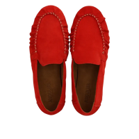 Angulus, Ultrablød Mokkasin i Ruskind, Red Coral-Angulus-Minlillebutik.dk