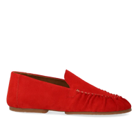 Angulus, Ultrablød Mokkasin i Ruskind, Red Coral-Angulus-Minlillebutik.dk