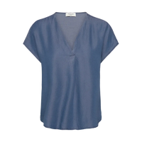 Rosemunde, RWDallas SL Blouse, Medium blue-Rosemunde-Minlillebutik.dk