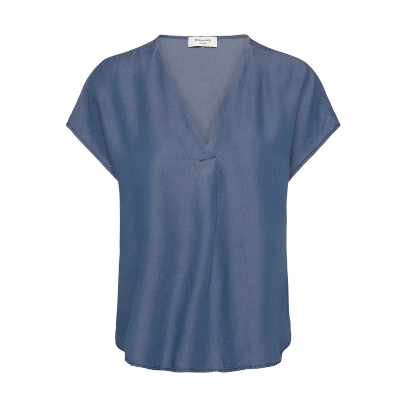 Rosemunde, RWDallas SL Blouse, Medium blue-Rosemunde-Minlillebutik.dk
