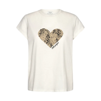 Rosemunde, RWNatali Print Capsleeve T-shirt, Still perfect Leo print-Rosemunde-Minlillebutik.dk