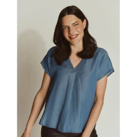 Rosemunde, RWDallas SL Blouse, Medium blue-Rosemunde-Minlillebutik.dk