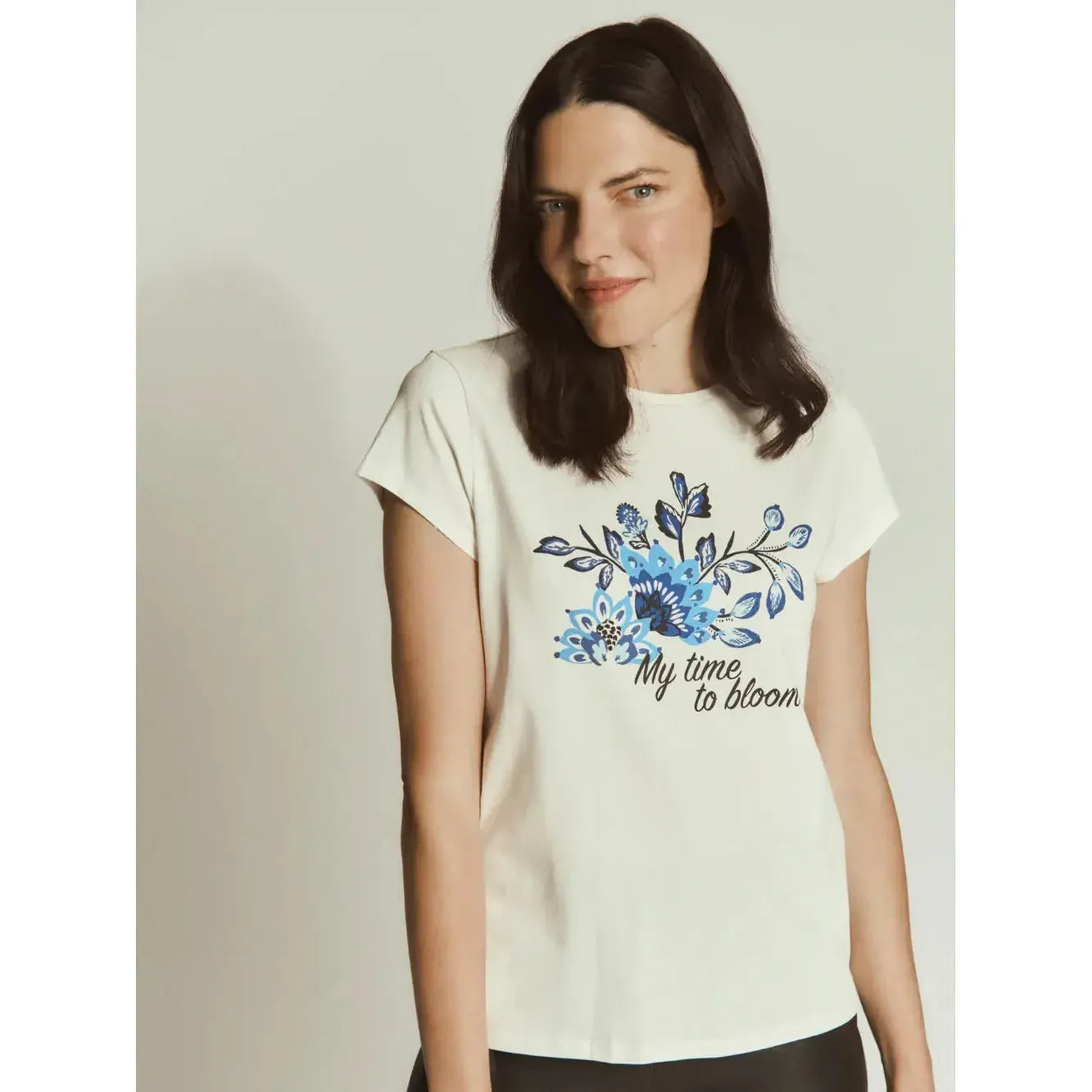 Rosemunde, RWNatali Print Capsleeve T-shirt, Flower placement print-Rosemunde-Minlillebutik.dk