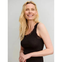 Rosemunde, RWBurlington Wool SL Lace Top, Ganache-Rosemunde-Minlillebutik.dk