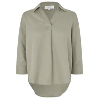 Rosemunde, RWEsther Linen 3/4 Sleeve Shirt, Dried sage-Rosemunde-Minlillebutik.dk