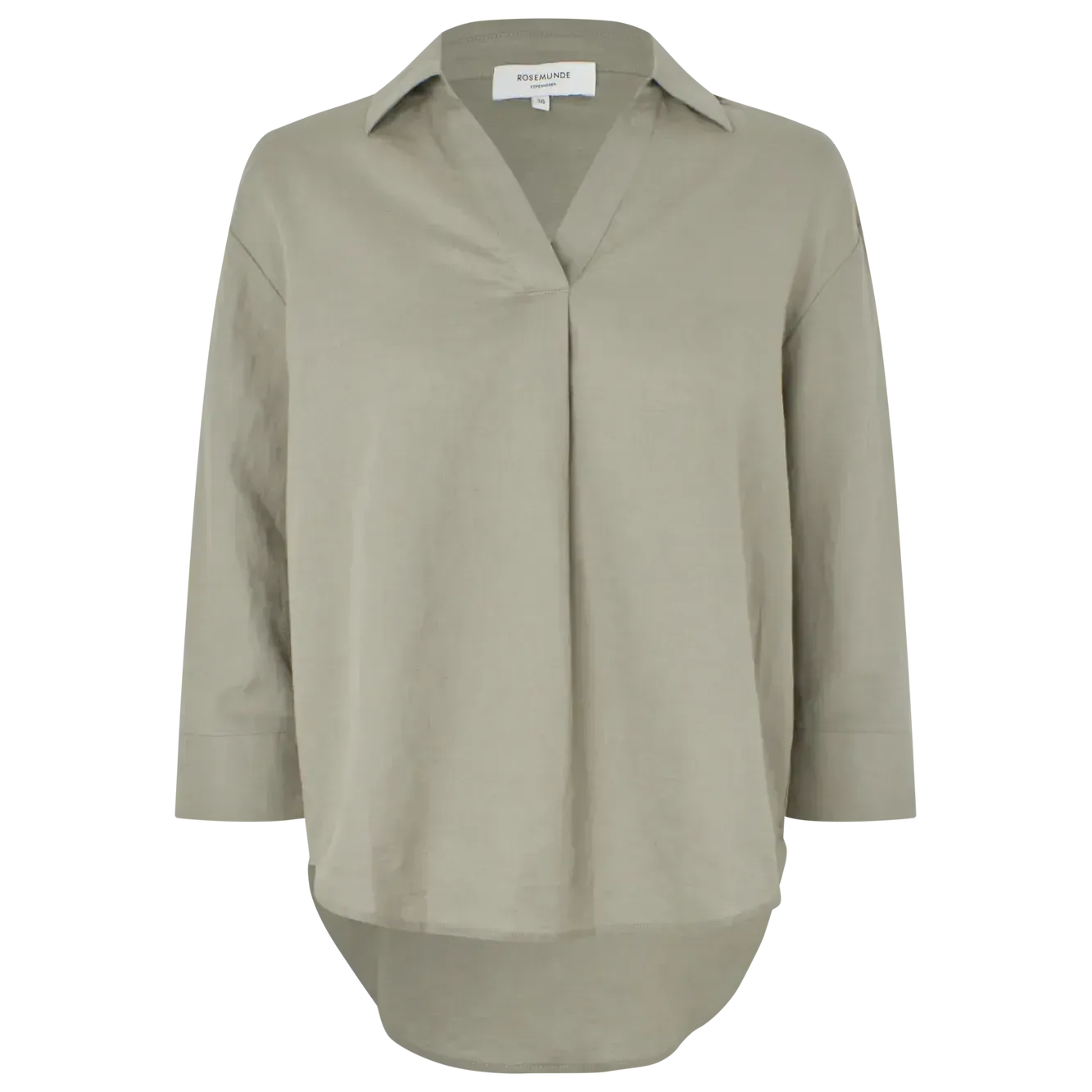 Rosemunde, RWEsther Linen 3/4 Sleeve Shirt, Dried sage-Rosemunde-Minlillebutik.dk