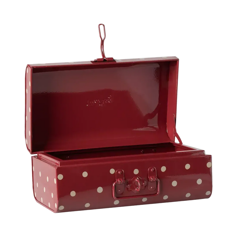 Maileg, Opbevaringskuffert, Lille, Rød m/prikker 19-4531-00-Maileg-Minlillebutik.dk