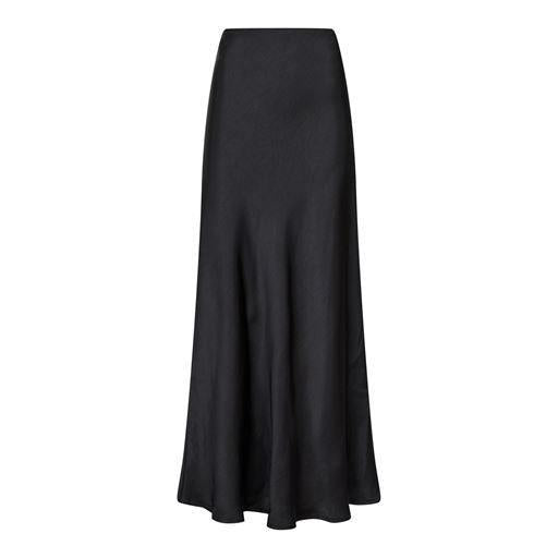 Neo Noir, Vicky Heavy Sateen Skirt, Black-Neo Noir-Minlillebutik.dk