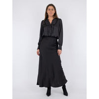 Neo Noir, Vicky Heavy Sateen Skirt, Black-Neo Noir-Minlillebutik.dk