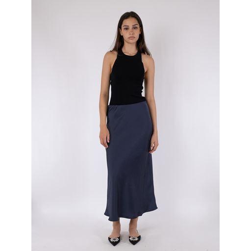 Neo Noir, Vicky Heavy Sateen Skirt, Midnight Blue-Neo Noir-Minlillebutik.dk