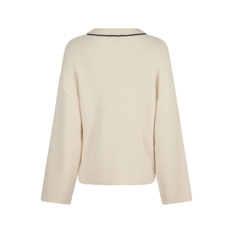 Neo Noir, Latte Knit Blouse, Ivory