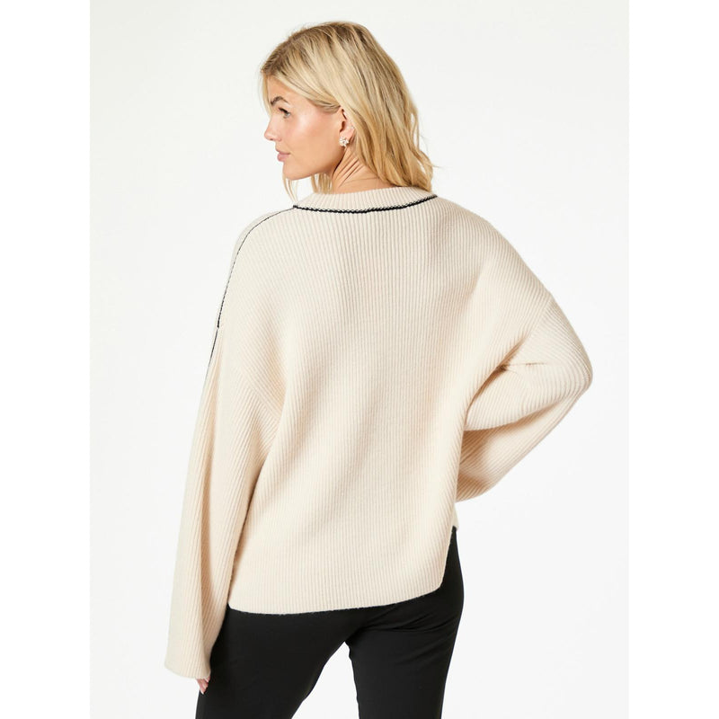 Neo Noir, Latte Knit Blouse, Ivory