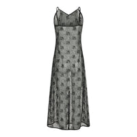 Neo Noir, Tarzana Lace Sequins Dress, Black