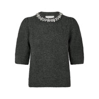 Neo Noir, Marie Stone Knit Blouse, Antracit Melange