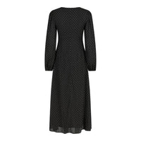 Neo Noir, Toya Dot Crepe Dress, Black