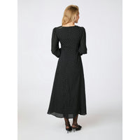 Neo Noir, Toya Dot Crepe Dress, Black