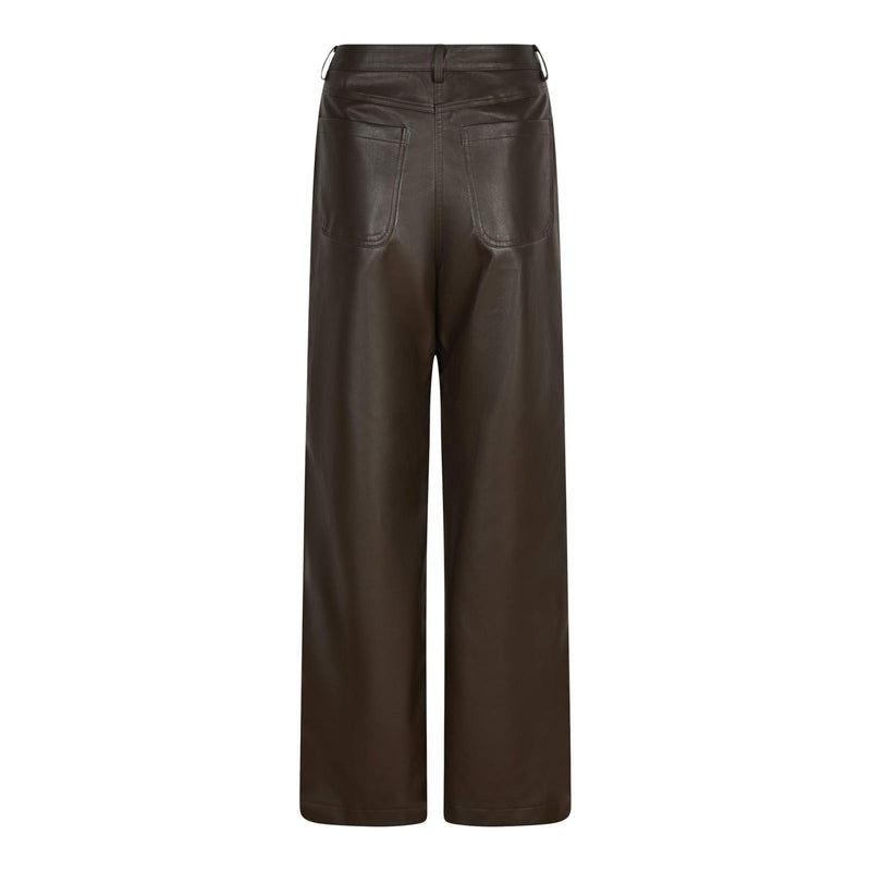 Neo Noir, Pinur Faux Leather Pants, Dark brown