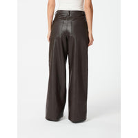 Neo Noir, Pinur Faux Leather Pants, Dark brown