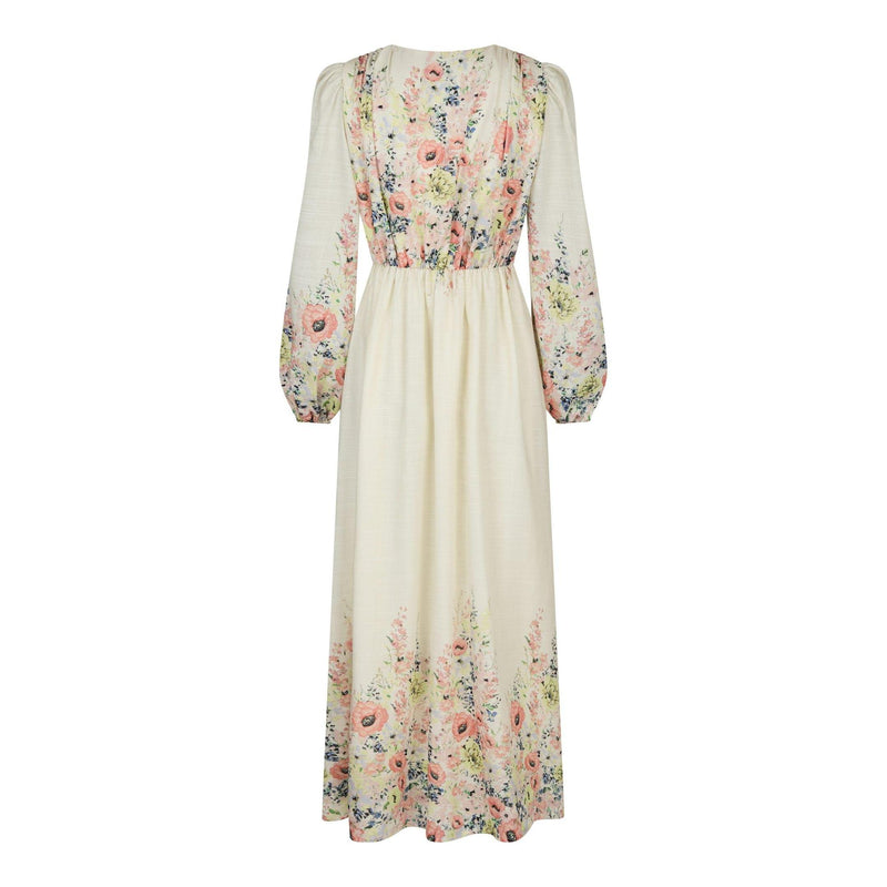 Neo Noir, Silfi Flower Print Dress, Creme-Neo Noir-Minlillebutik.dk