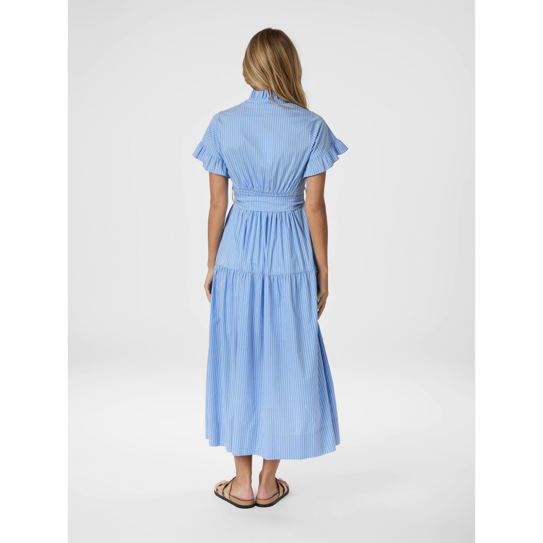 Neo Noir, Nellie Stripe Dress, Light Blue –