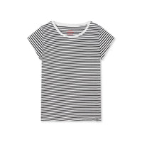 Mads Nørgaard, Fine Jersey Stripe Teasy Tee FAV, White/Black-Mads Nørgaard - Dame-Minlillebutik.dk