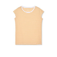 Mads Nørgaard, Fine Jersey Stripe Teasy Tee FAV, Brilliant White/Zinnia-Mads Nørgaard - Dame-Minlillebutik.dk