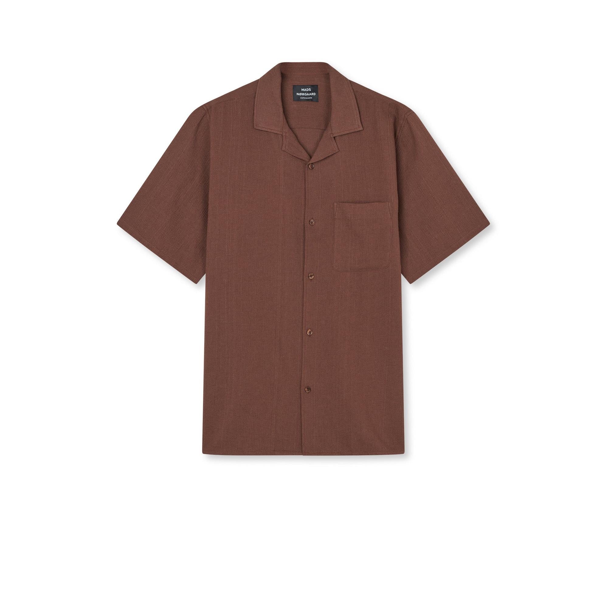 Mads Nørgaard, Texture Kenji Shirt SS, Chicory Coffee-Mads Nørgaard - Herre-Minlillebutik.dk