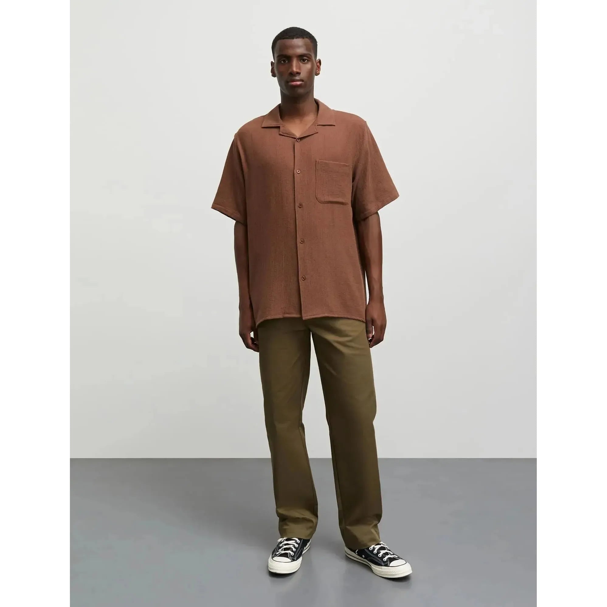 Mads Nørgaard, Texture Kenji Shirt SS, Chicory Coffee-Mads Nørgaard - Herre-Minlillebutik.dk