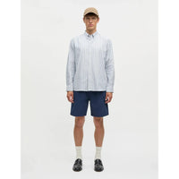 Mads Nørgaard, Cotton Oxford Sune Stripe Shirt BD FAV, Bright Cobalt-Mads Nørgaard - Herre-Minlillebutik.dk