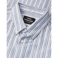Mads Nørgaard, Cotton Oxford Sune Stripe Shirt BD FAV, Bright Cobalt-Mads Nørgaard - Herre-Minlillebutik.dk