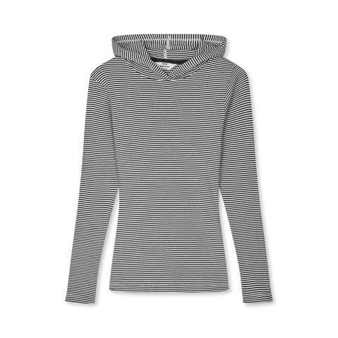 Mads Nørgaard, Stripe Tilla Hood, Black/Vanilla Ice-Mads Nørgaard - Dame-Minlillebutik.dk