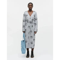 Mads Nørgaard, Soft crease Oda Dress AOP, Vintage Indigo/Vanilla Ice-Mads Nørgaard - Dame-Minlillebutik.dk