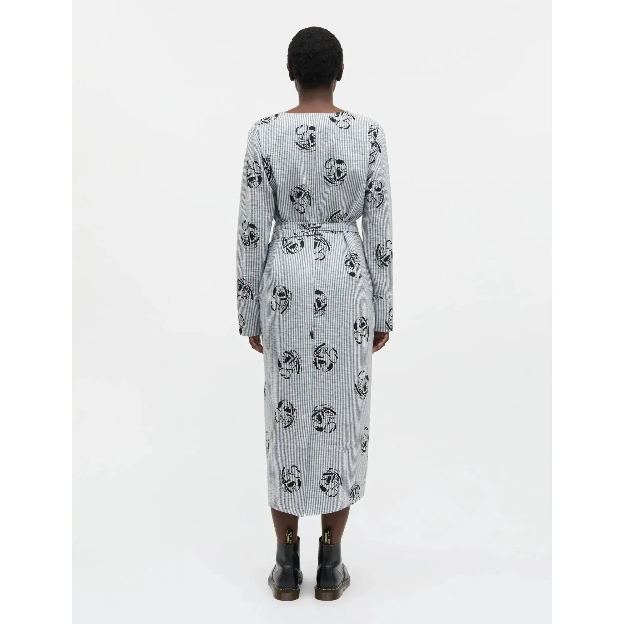 Mads Nørgaard, Soft crease Oda Dress AOP, Vintage Indigo/Vanilla Ice-Mads Nørgaard - Dame-Minlillebutik.dk